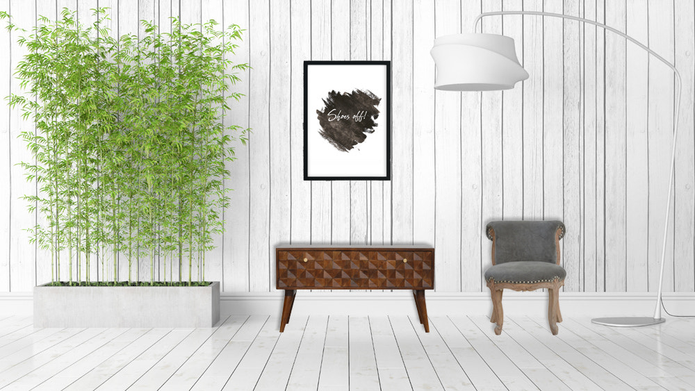Chestnut Diamond Storage Bench | Hand-Carved