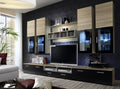 Lyra Entertainment Unit in 4 Colours Black Gloss and Oak Sonoma Wall Unit 