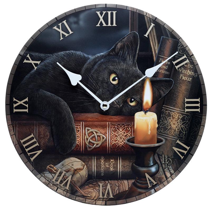 Magical Witching Hour Cat Lisa Parker Design Wall Clock-