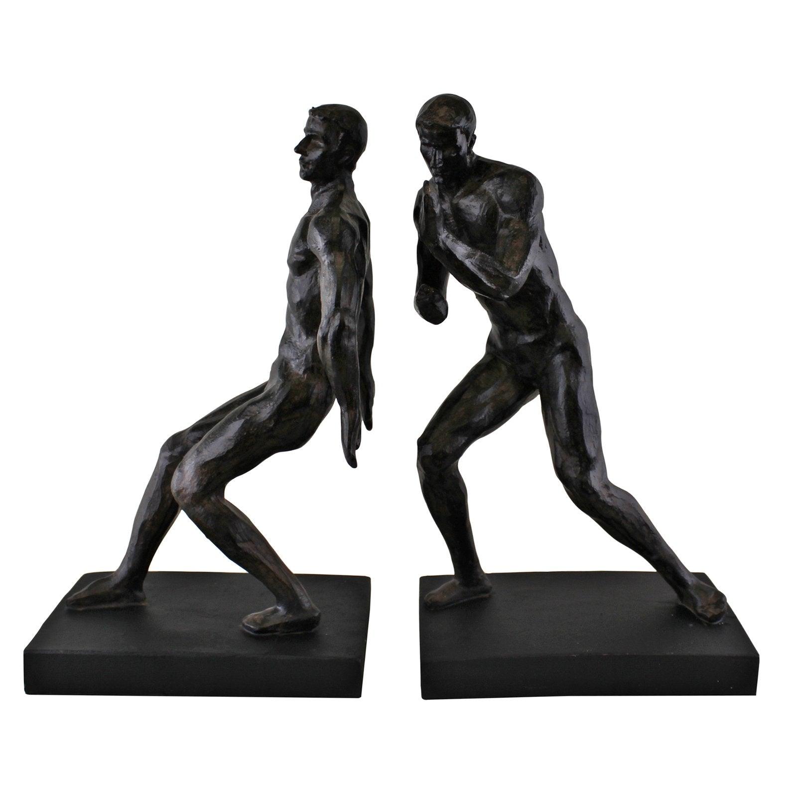 Male Statue Bookends-Bookends