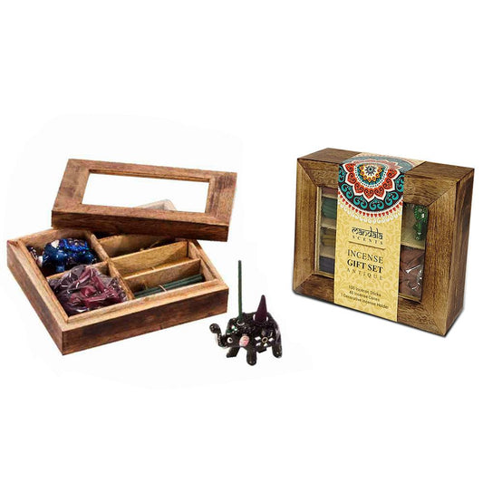 Mandala Incense Gift Set in Wooden Gift Box - £12.99 - Incense Sticks, Cones 
