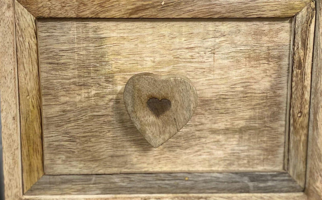 Mango Wood Heart Drawer or Door Knob - £9.99 - Doorknobs 