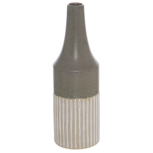 Mason Collection Grey Ceramic Convex Vase - £44.95 - Gifts & Accessories > Vases 