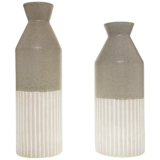 Mason Collection Grey Ceramic Ellipse Vase-Gifts & Accessories > Vases