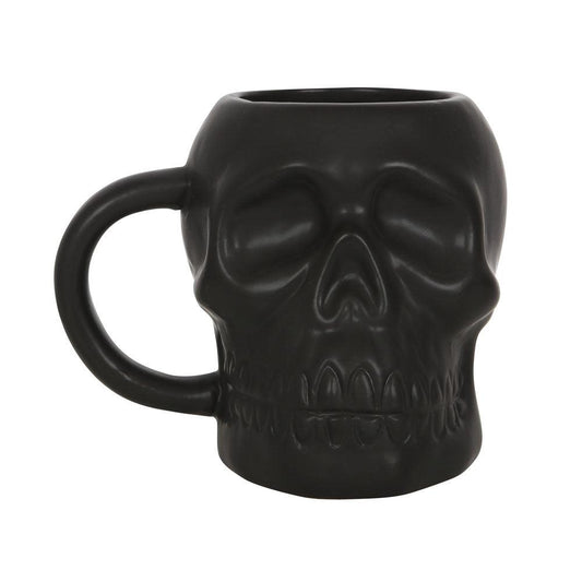 Matte Black Skull Mug - £15.99 - Mugs Cups 