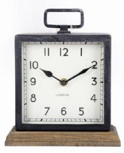 Metal Clock with Wooden Base - £27.99 - Freestanding Clocks 