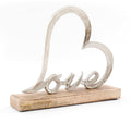 Metal Heart of Love On A Wooden Base-Ornaments
