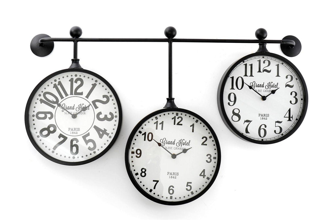 Metal Wall Clocks, Set of 3 Hanging - £155.99 - Wall Hanging Clocks 