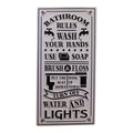 Metal, Wall Hanging Bathroom Rules Plaque, 60x30cm-Signs & Rules
