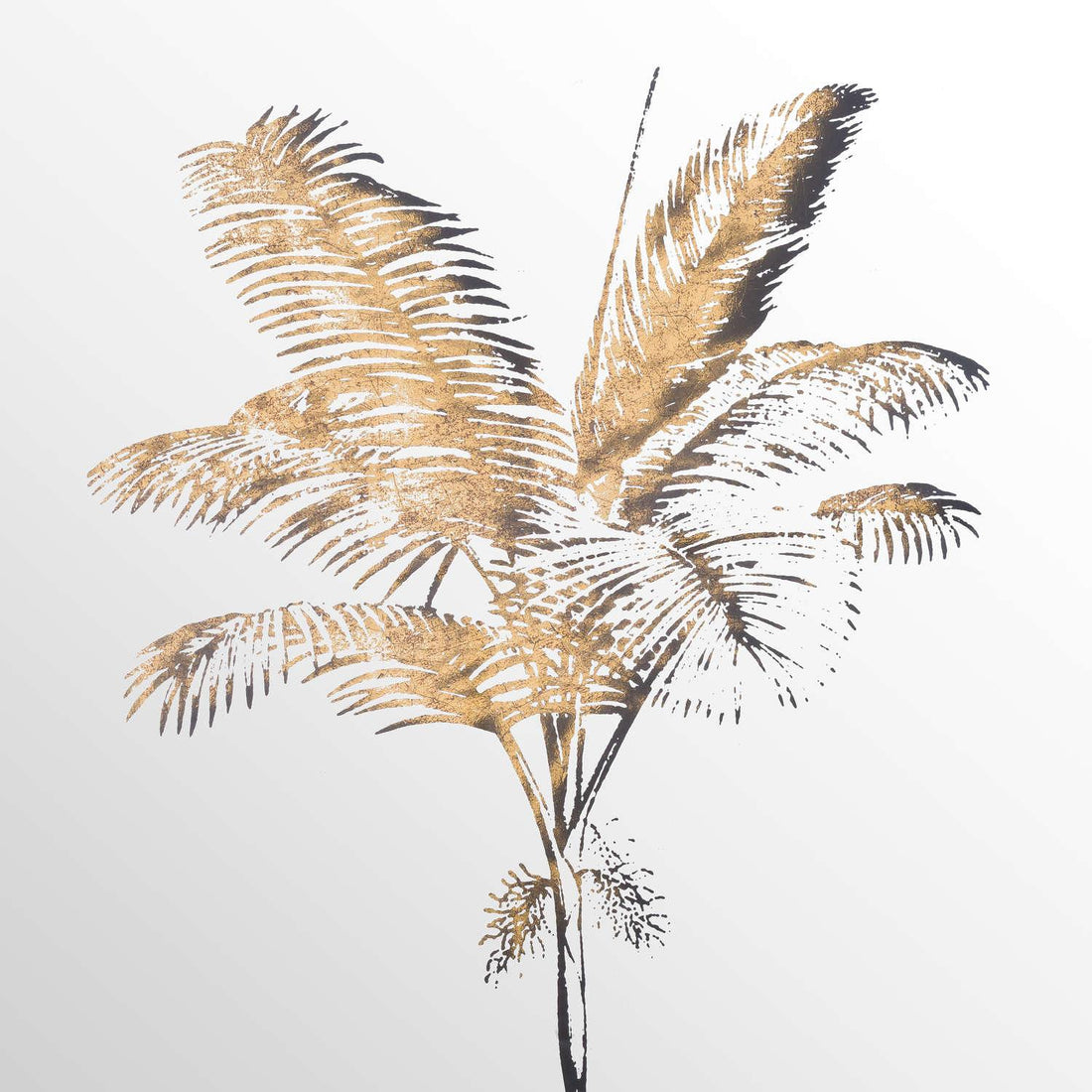 Metallic Mirrored Brass Palm Wall Art - £74.95 - Art & Printed Products > Printed Art > Floral Printed Art 