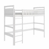 Single (3ft) Solid Pine High Sleeper Loft Bed White