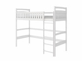 Single (3ft) Solid Pine High Sleeper Loft Bed White Foam Mattress