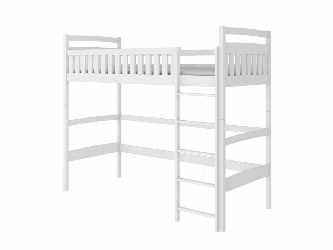 Single (3ft) Solid Pine High Sleeper Loft Bed White Foam Mattress