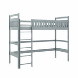 Single (3ft) Solid Pine High Sleeper Loft Bed Grey