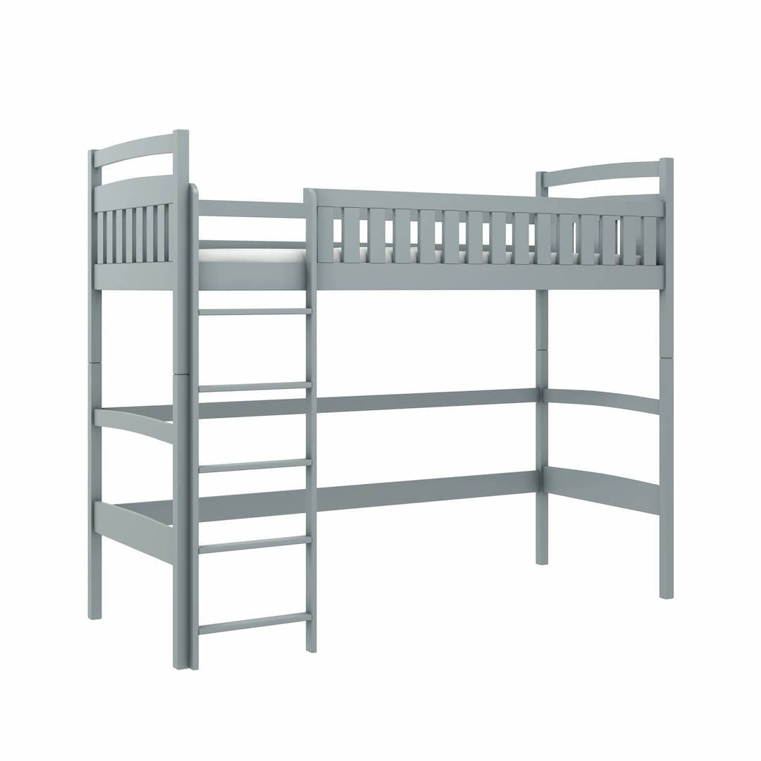 Single (3ft) Solid Pine High Sleeper Loft Bed Grey