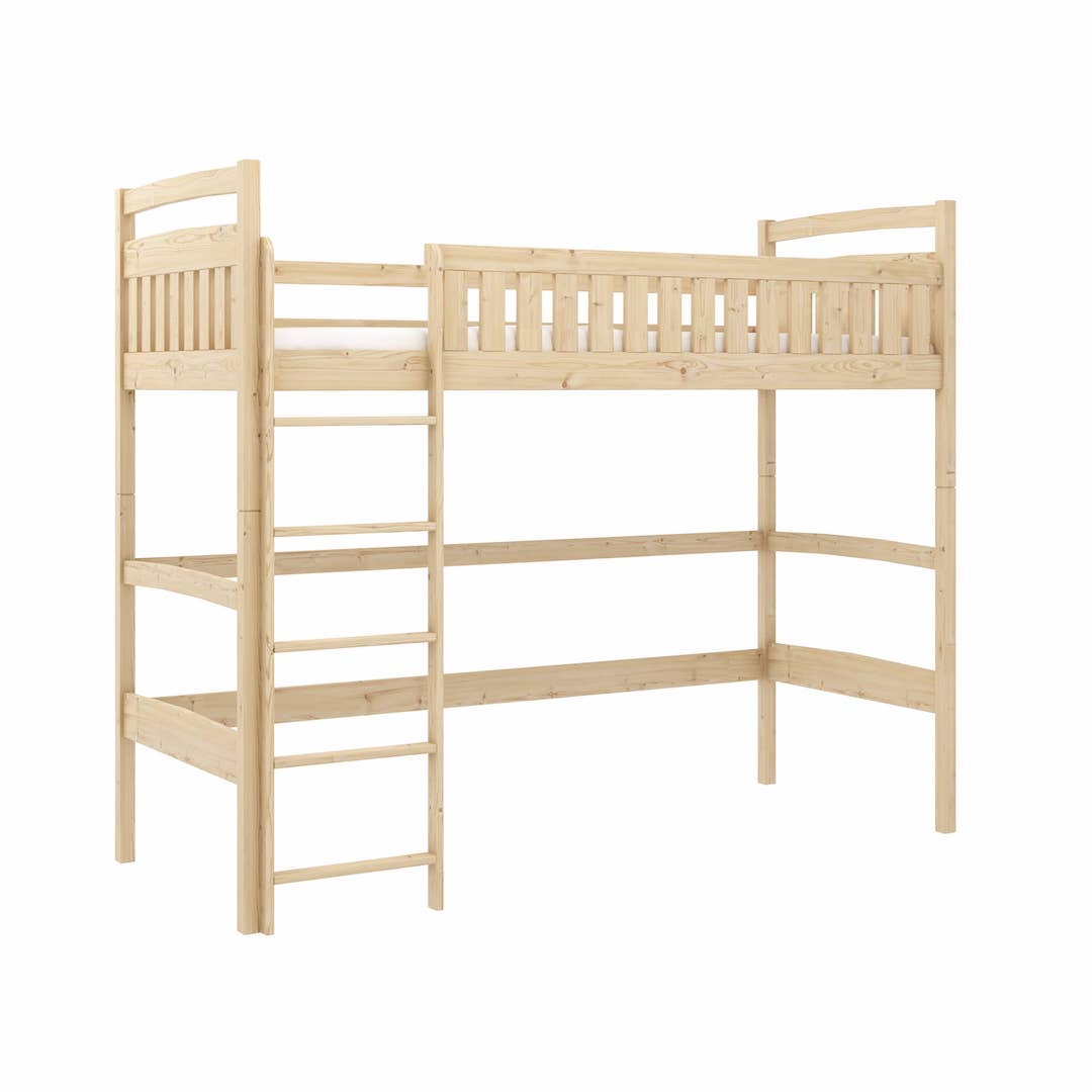 Single (3ft) Solid Pine High Sleeper Loft Bed Pine