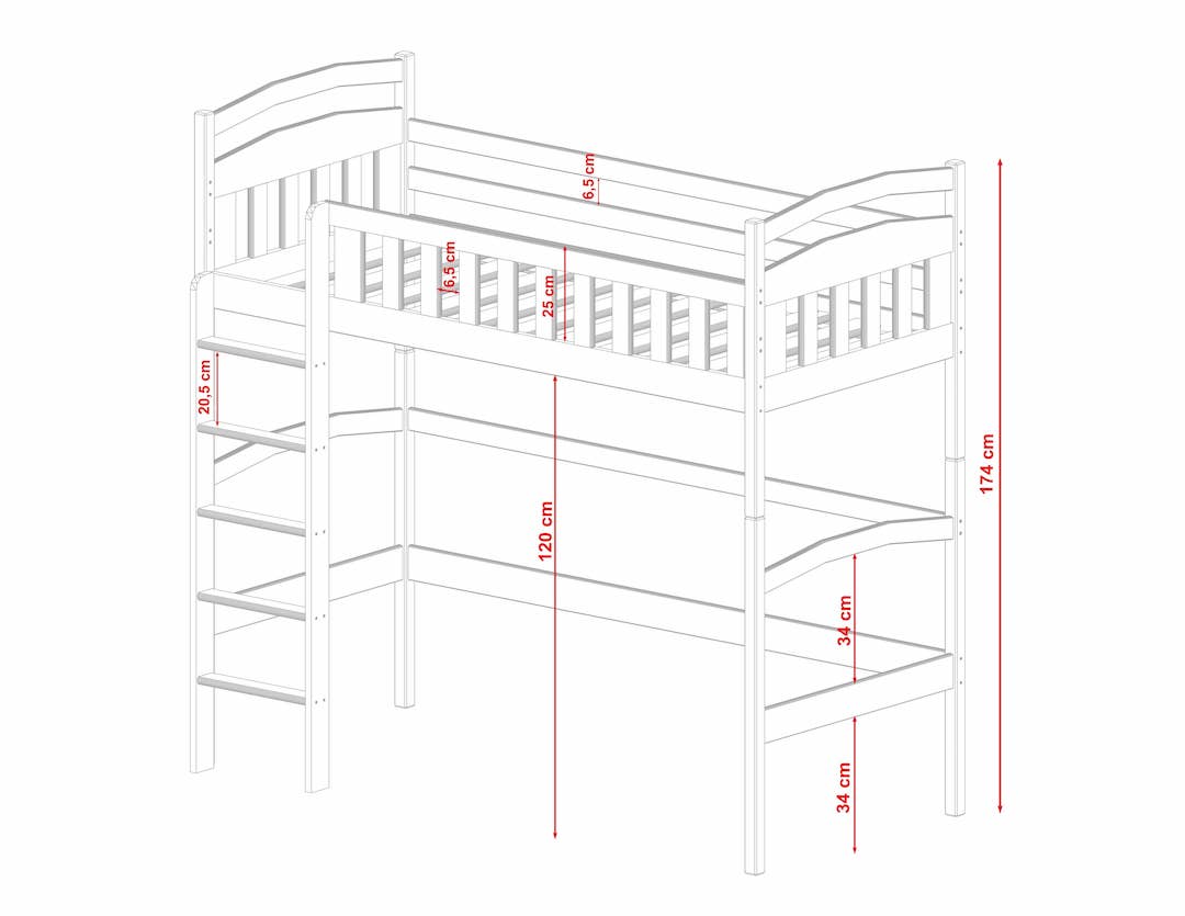 Single (3ft) Solid Pine High Sleeper Loft Bed