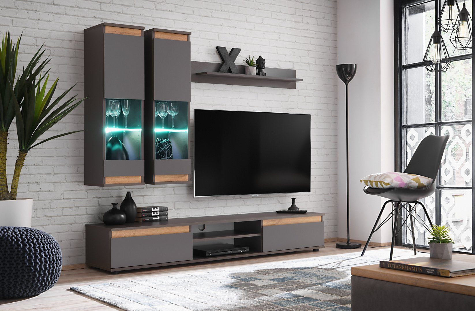 Modo Entertainment Unit - 175cm / Grey Matt - Wall