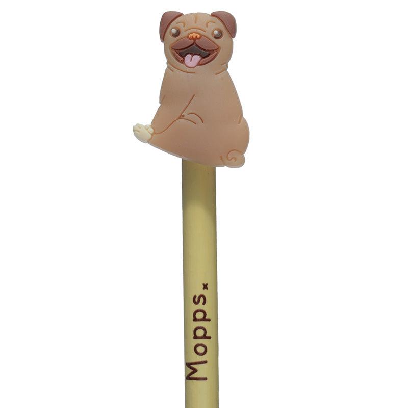 Mopps Pug Pencil with PVC Topper-