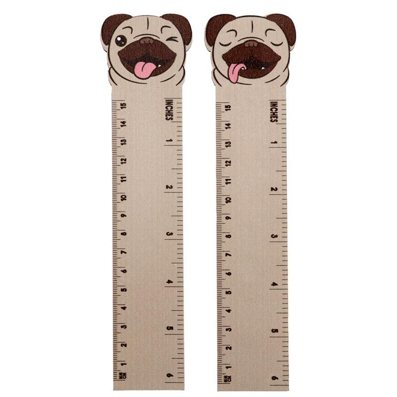 Mopps Pug Shaped Top Wooden Ruler (15cm) - £5.0 - 