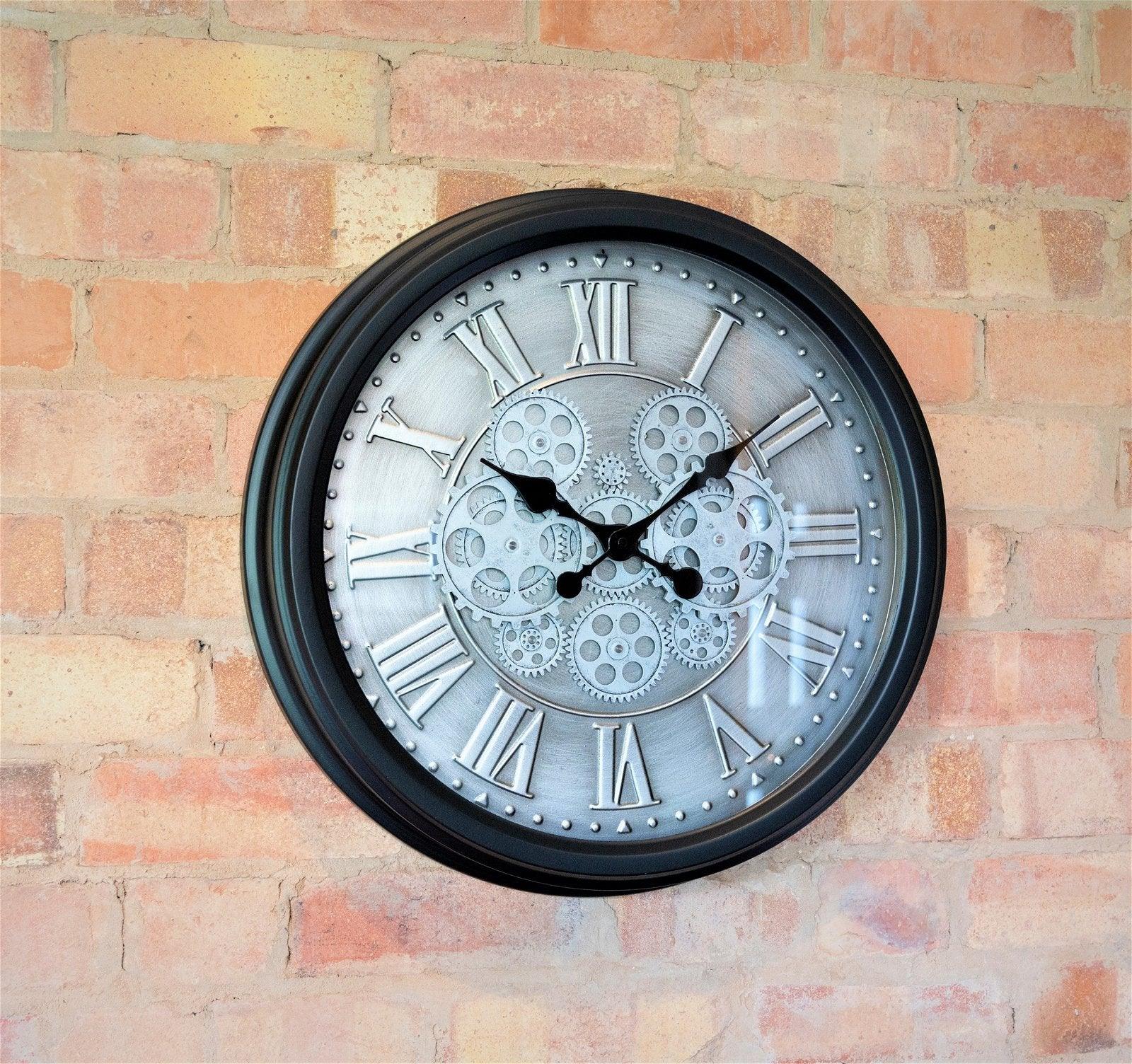 Moving Gear Clock with Roman Numerals - £203.99 - Wall Hanging Clocks 