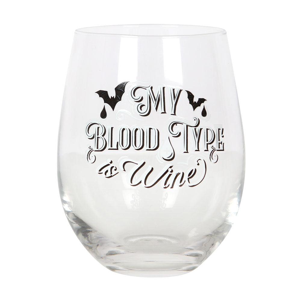 My Blood Type is Wine Stemless Wine Glass - £13.5 - Drinkware 
