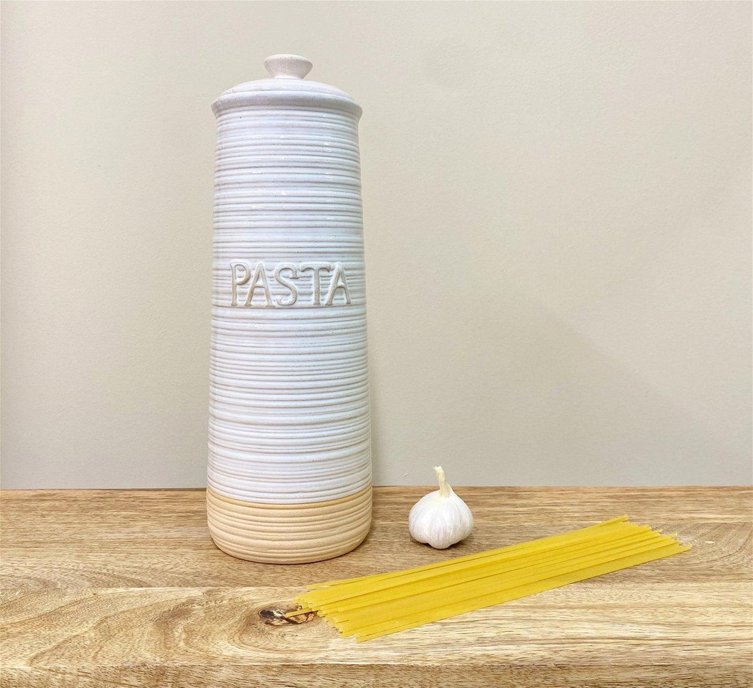 Natural Ceramic Pasta Pot 33cm - £26.99 - Kitchen Storage 