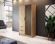 Nelly Hinged Door Wardrobe 105cm Oak Artisan Hinged Door Wardrobe 