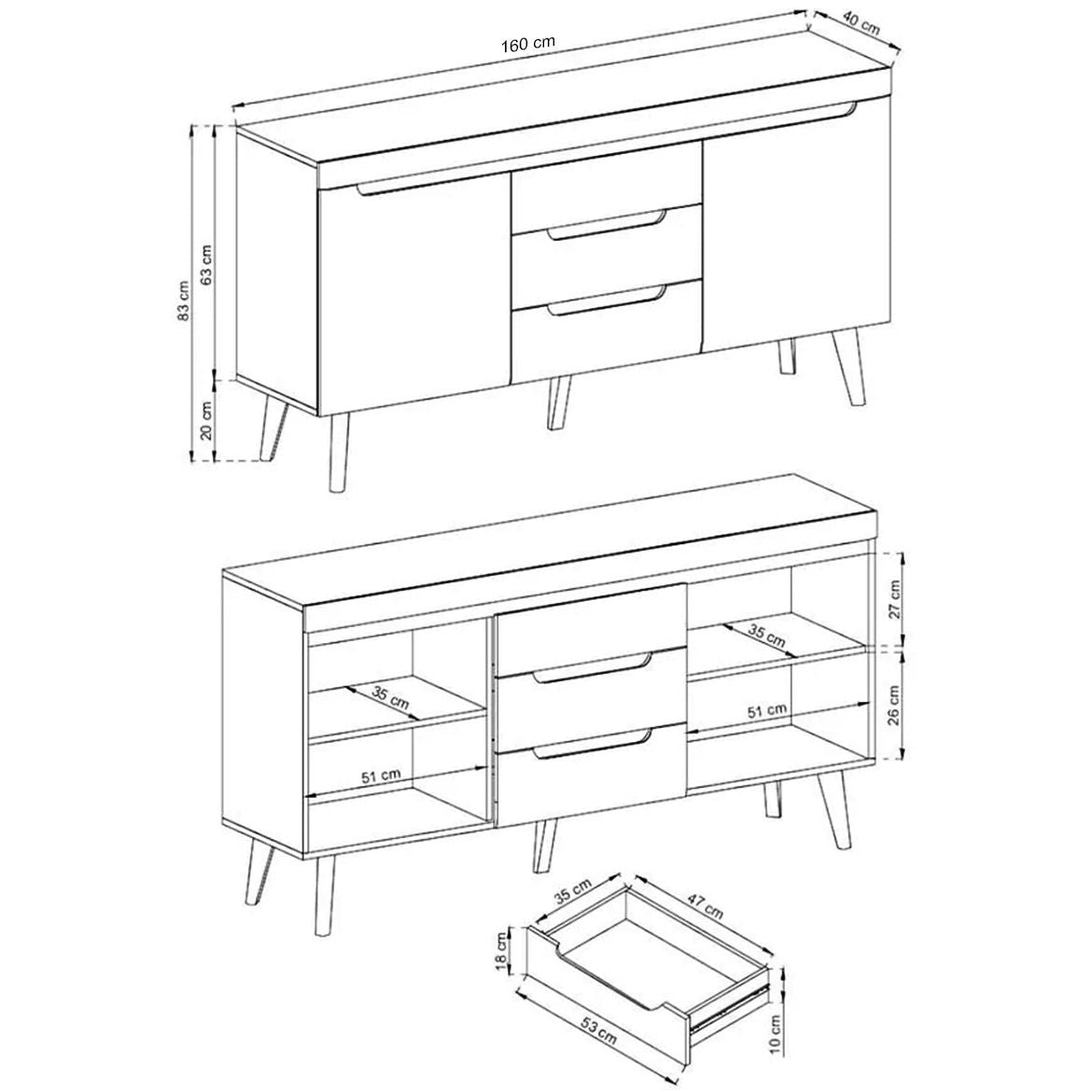 Nordi Large Sideboard Cabinet-Living Sideboard Cabinet