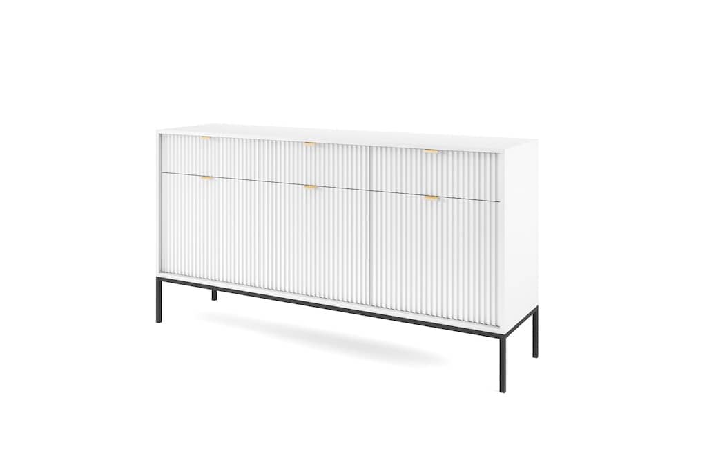 Nova Large Sideboard Cabinet 154cm White Matt Living Sideboard Cabinet 