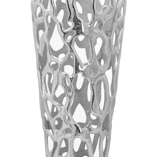 Ohlson Silver Large Perforated Coral Inspired Vase-Gifts & Accessories > Vases