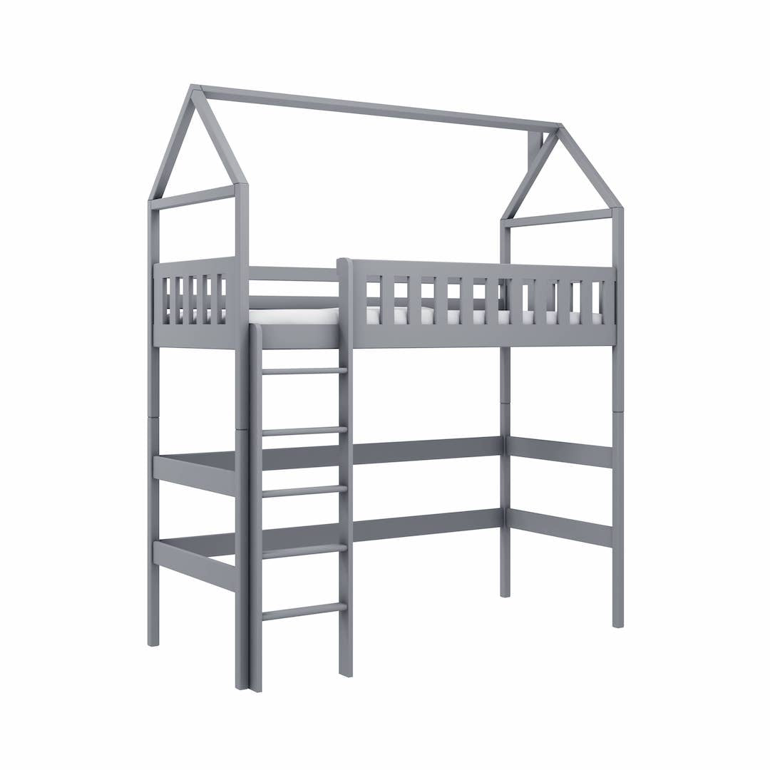 Single (3ft) Solid Pine High Sleeper Loft Bed Grey