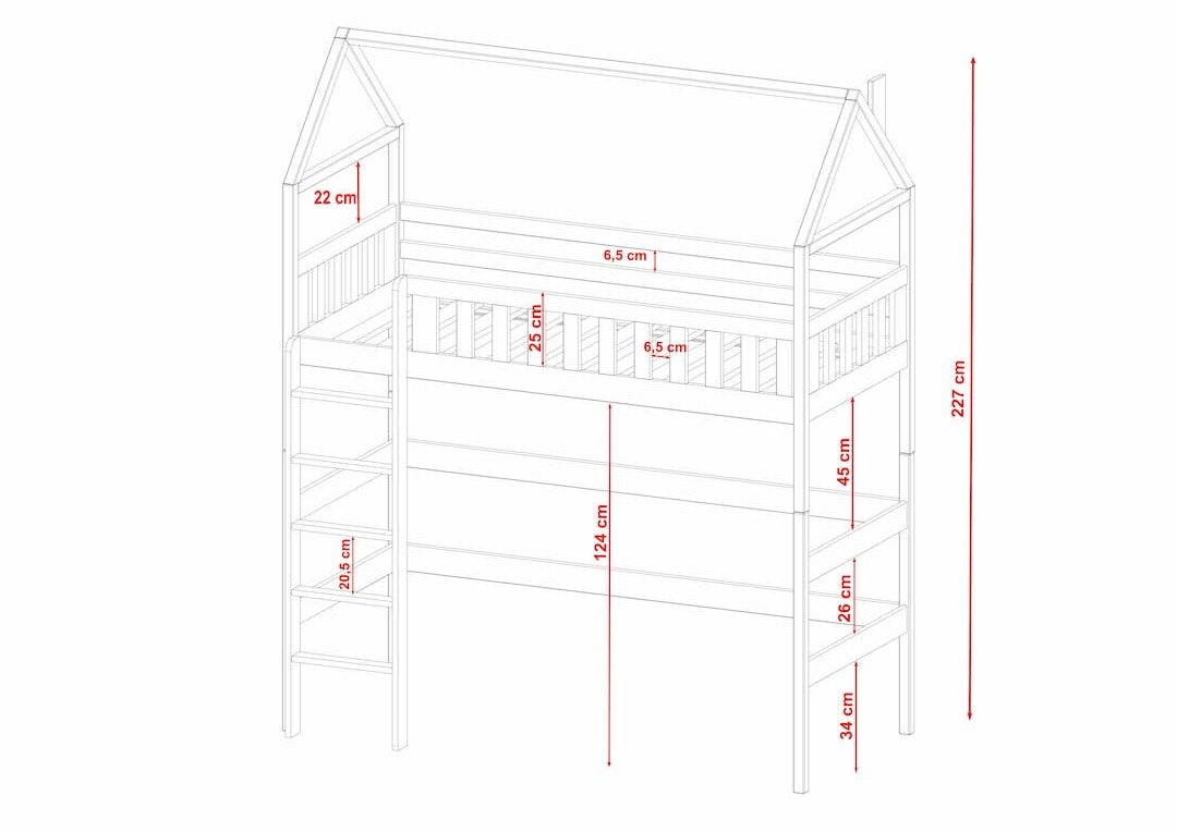 Single (3ft) Solid Pine High Sleeper Loft Bed