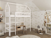 Single (3ft) Solid Pine High Sleeper Loft Bed White