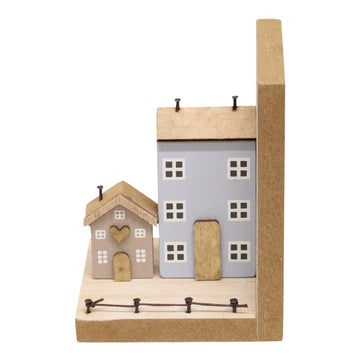 Pair of Bookends, Wooden Houses Design - £22.99 - Bookends 