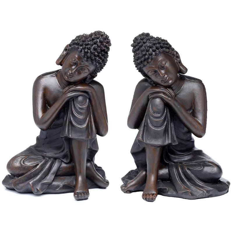 Peace of the East Brushed Wood Effect Small Thai Buddha - £7.99 - 