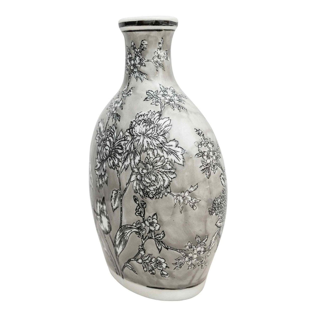 Peony Grey & White Bottle Vase - £70.99 - Vases 