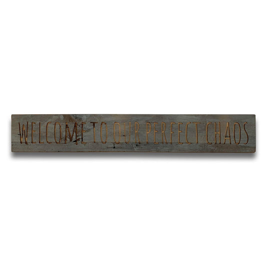 Perfect Chaos Grey Wash Wooden Message Plaque - £59.95 - Wall Plaques > Wall Plaques > Quotations 