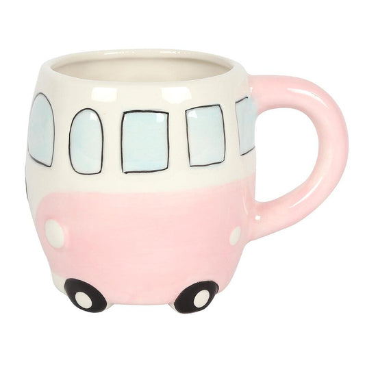 Pink Campervan Mug-Mugs Cups