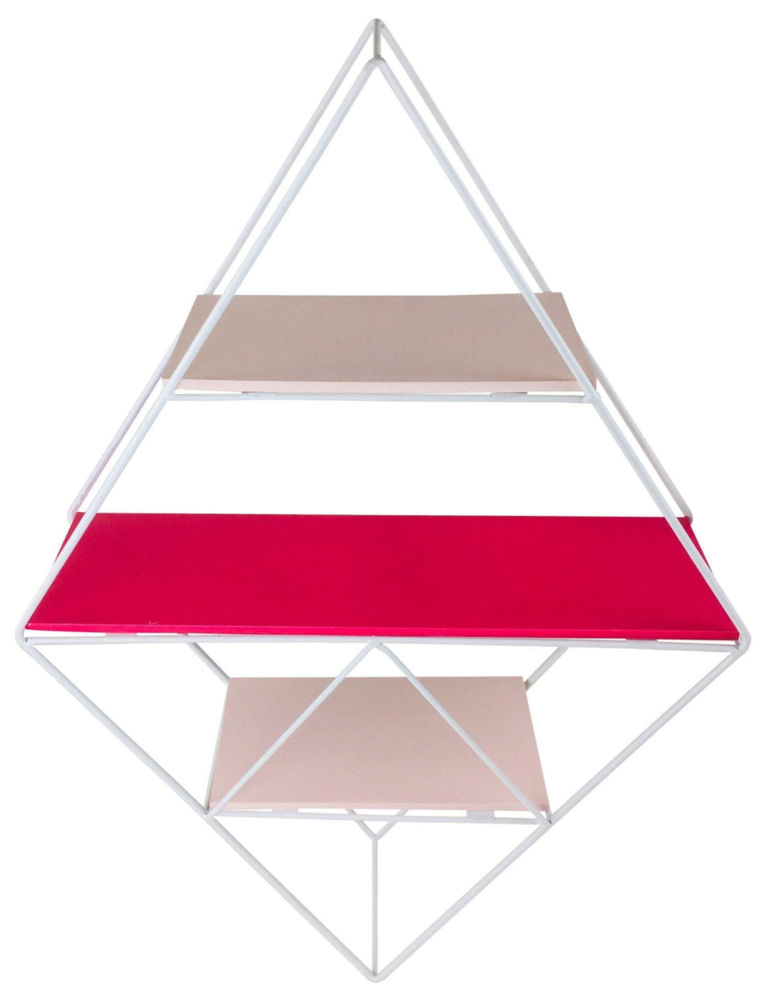 Pink Wire Geometric Shelf - £28.99 - Wall Hanging Shelving 