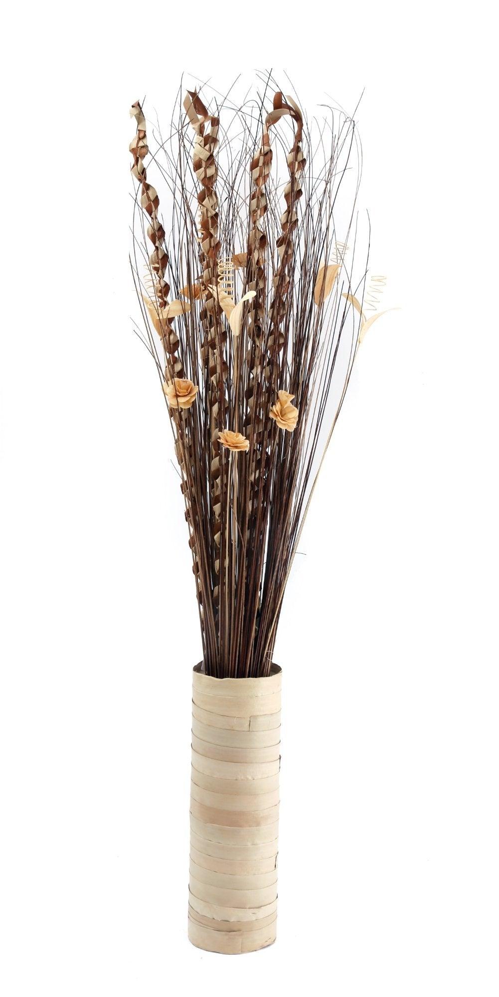 Plaited Dried Palm Leaf Arrangement In A Vase 150cm - £59.99 - Flower Sprays 