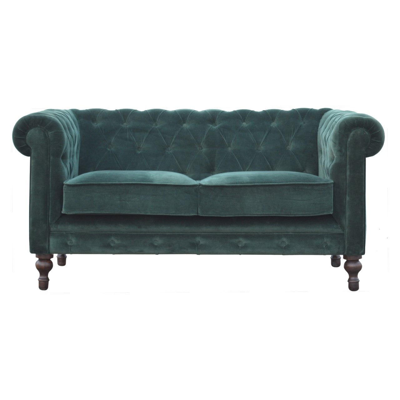 Emerald Green Velvet Chesterfield Chest of Drawers | Cotton Velvet