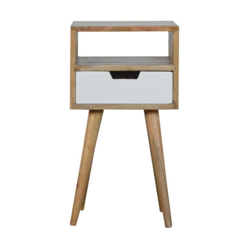 Mini White Hand Painted Bedside Table | Hand-Painted Mango Wood