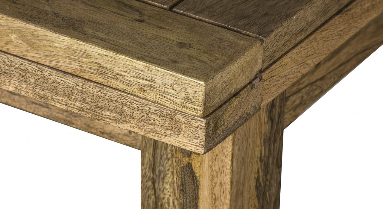 Granary Butterfly Dining Table | Distressed Oak Solid Mango Wood