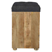 Black Tweed 1-Drawer Bench