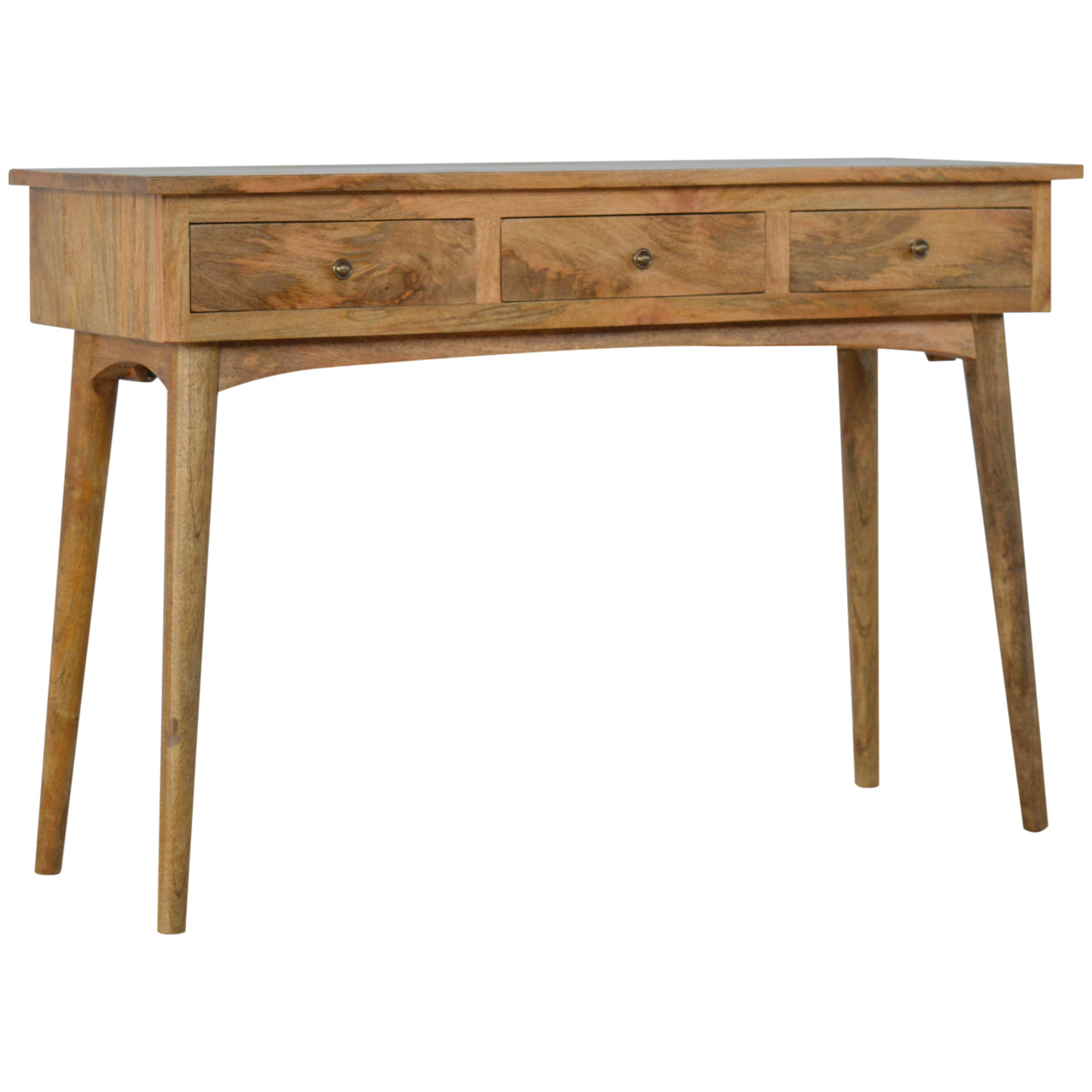 Large 3-Drawer Console Table | Oak-Ish Mango Wood