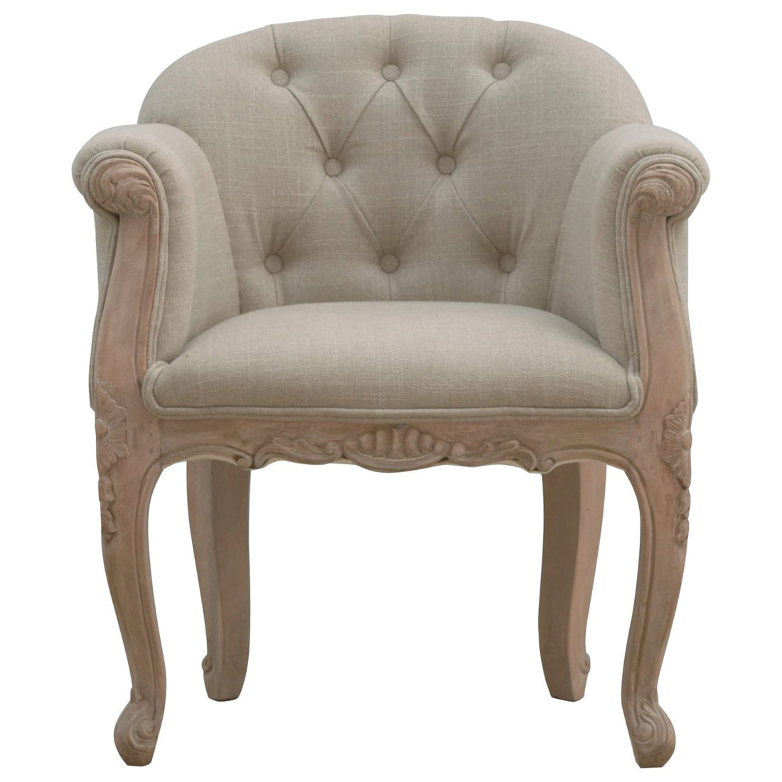 French Style Deep Button Chair | Linen
