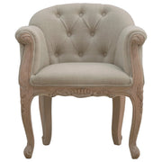 French Style Deep Button Chair | Linen