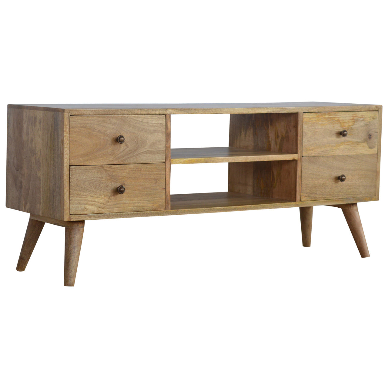 Nordic Entertainment TV Media Unit | Oak-Ish Solid Mango Wood