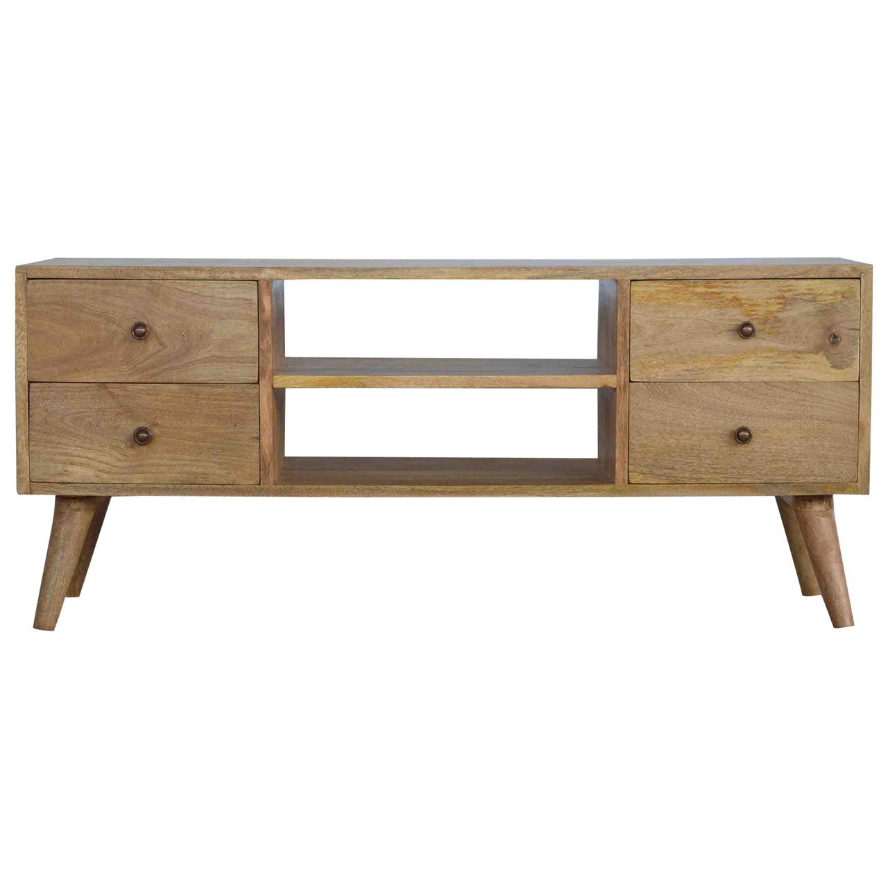 Nordic Entertainment TV Media Unit | Oak-Ish Solid Mango Wood